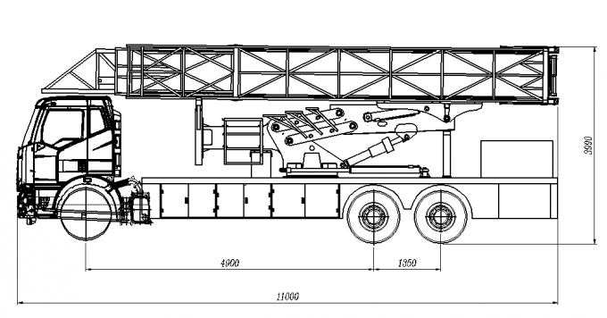 Πλαίσια εθνικό Β 15+2m FAW ασφαλής σταύλος καλής απόδοσης φορτηγών επιθεώρησης γεφυρών πλατφορμών αργιλίου